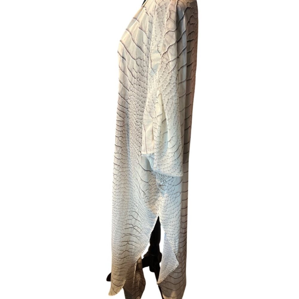 Ramona Larue Erte Kaftan Alligator Print Chiffon Kimono Designer Cocoon Wrap - Picture 7 of 9